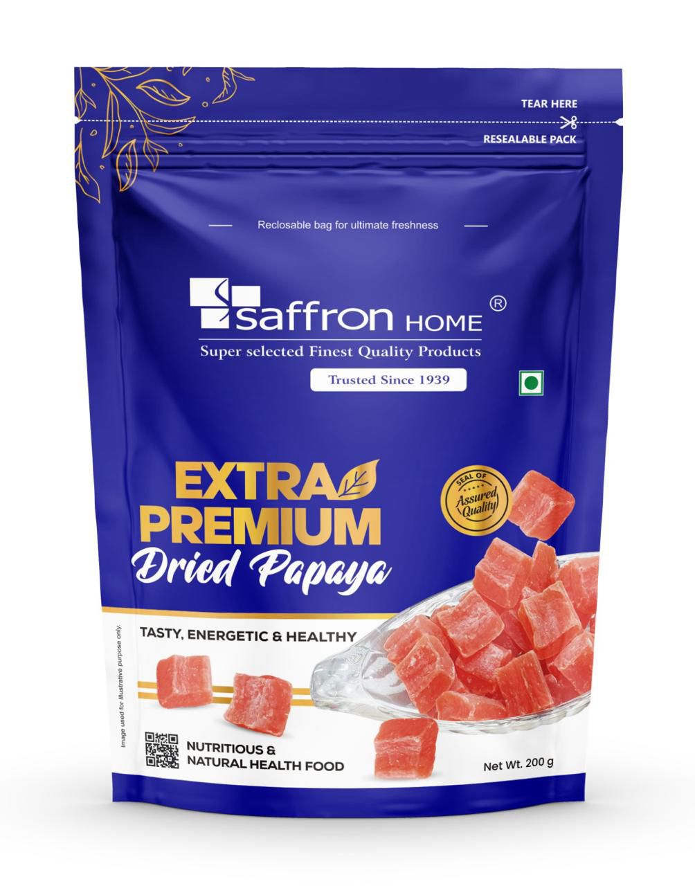 Saffron Home Extra Premium Dried Papaya