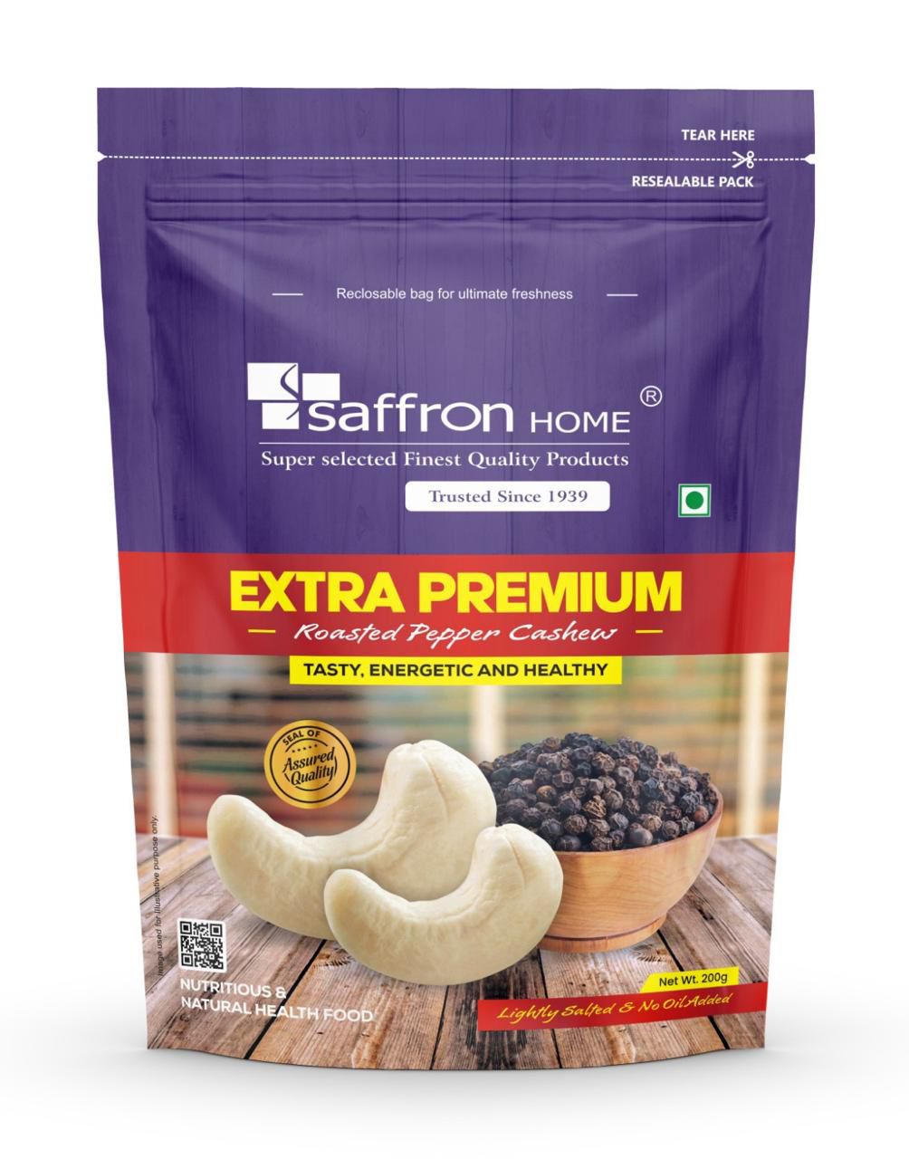 Saffron Home Extra Premium Roasted Pepper Cashew