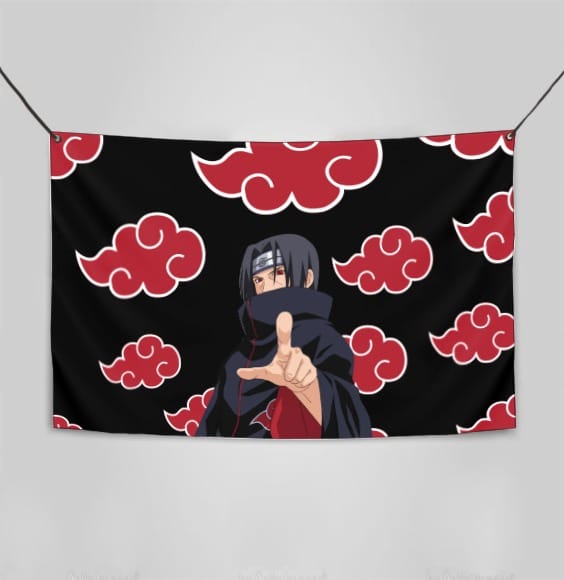 Itachi Uchiha Akatsuki Flag - Iconic Anime Wall Art