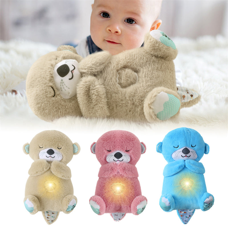 Sleep Breathing Teddy Bear Soft Toy with Light Sound