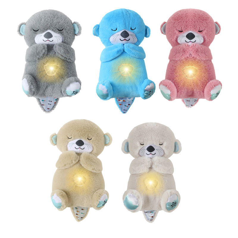 Sleep Breathing Teddy Bear Soft Toy with Light Sound