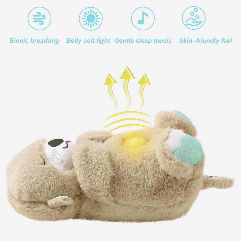 Sleep Breathing Teddy Bear Soft Toy with Light Sound