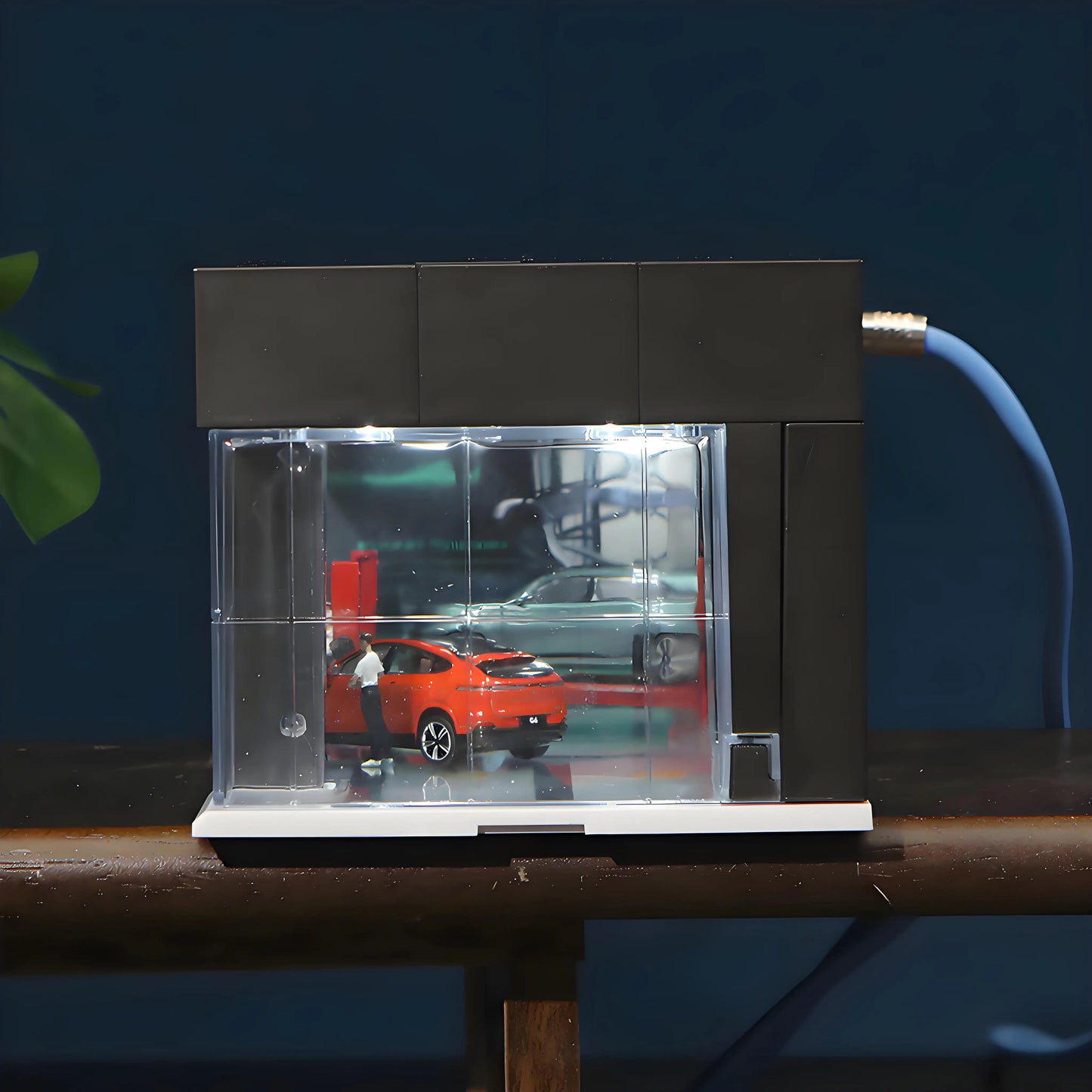 Car Garage Display Case with Door & LED Lights – Dustproof Storage for Model Cars (1:64 Scale)