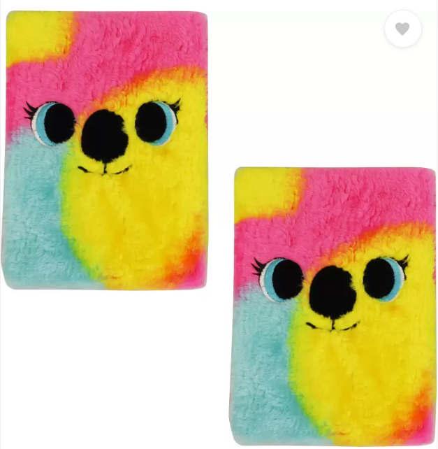 Cute Fabric Fur Diaries Notebook (Multicolor)