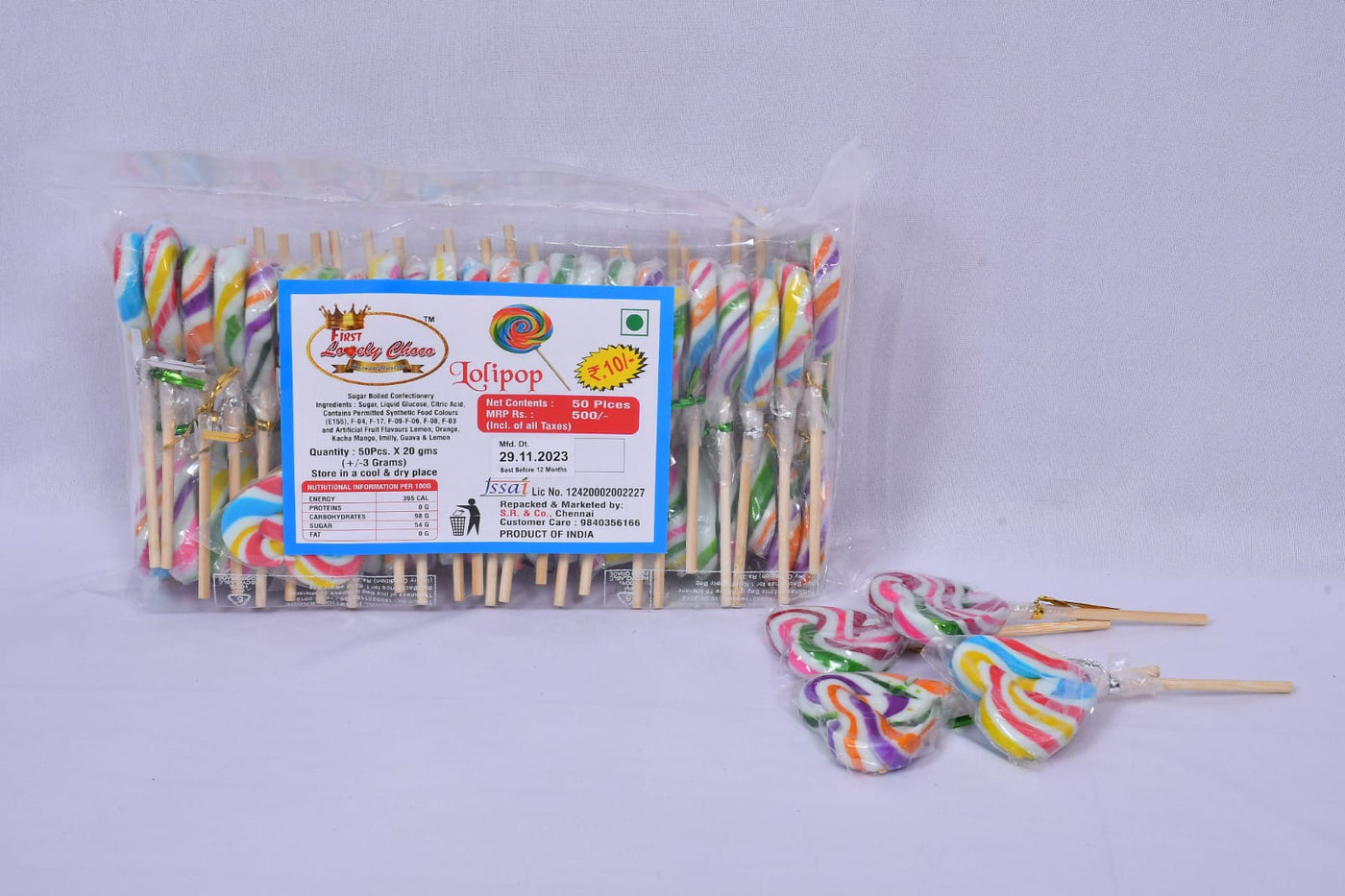 Lovely Choco Colorful Heart Lollipops