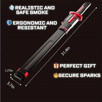 Katana Spark FX Lightsaber Sword – LED Light Blade with Real Sparks & Smoke Effect