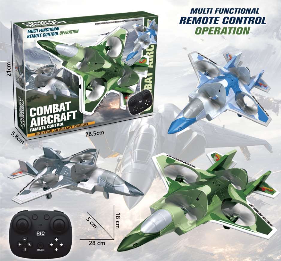 AeroForce™ RC Fighter Jet — 360° Stunt Plane with LED Lights & Rechargeable Remote Control