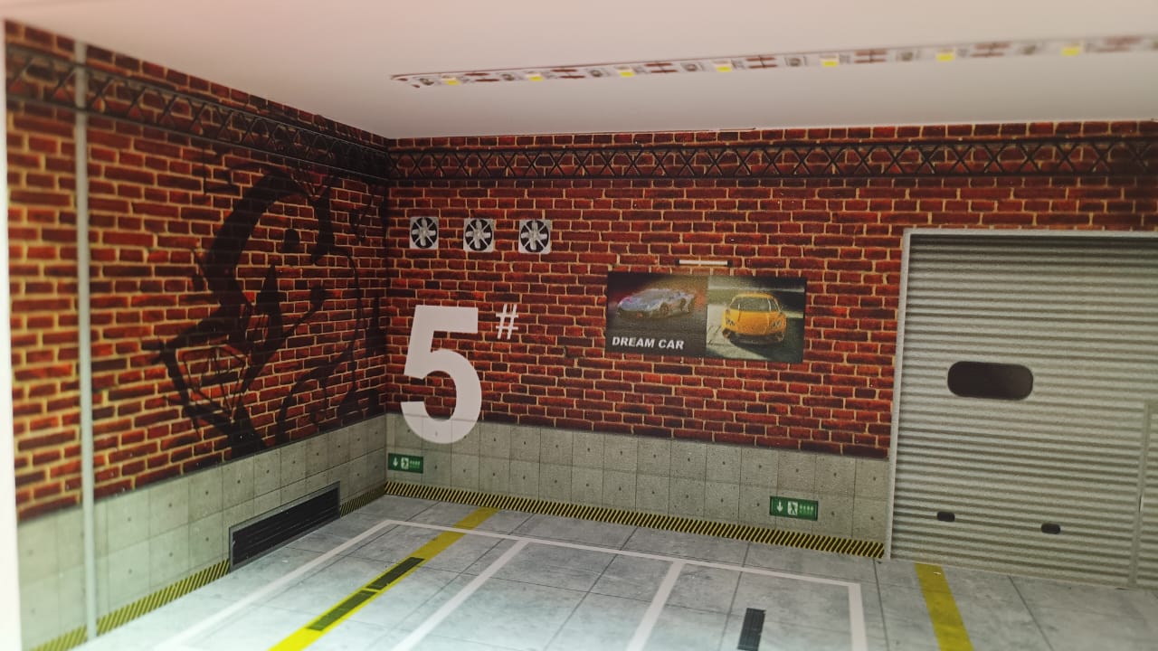 Car Garage Display Case with Door & LED Lights – Dustproof Storage for Model Cars (1:64 Scale)