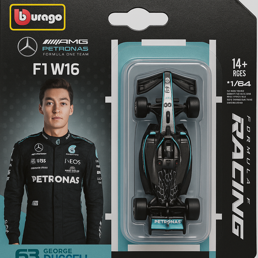 Bburago F1 1:64 Die Cast Car (AMG Petronas) & F1 Car Stand