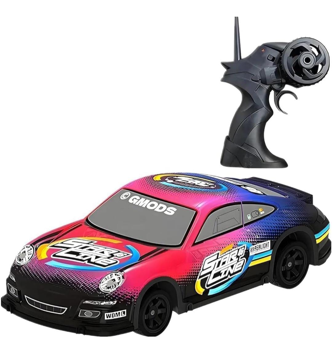 RC Stunt Car for Kids – 4WD 2.4GHz Drift & Twist Remote Control Car with Lights, Music & Sensor Watch (Metal RC Climbing) Multicolor
