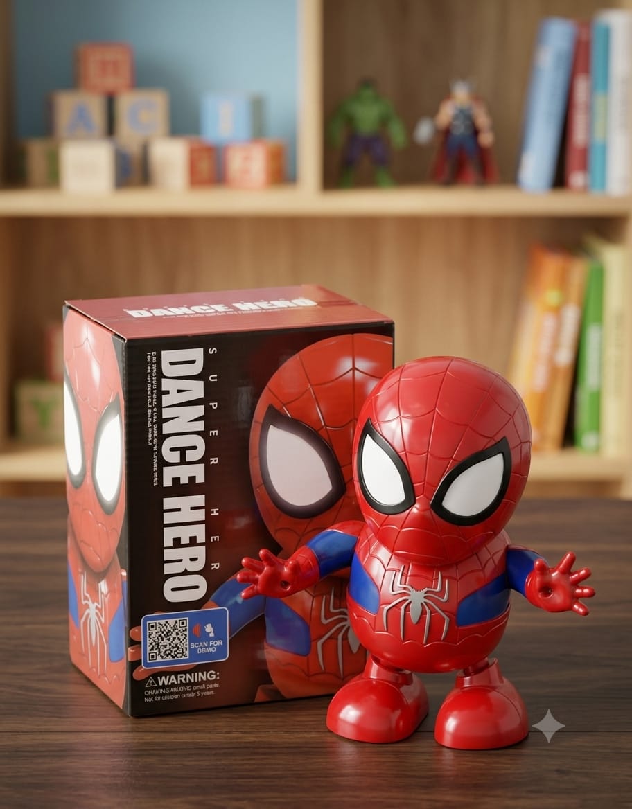 ⚡ Superhero "Dance Hero"   – Interactive Dancing Robot Toy with Lights & Sound