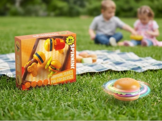 Hamburg Series Peg-Top Device – The Ultimate Spinning Burger Battle!