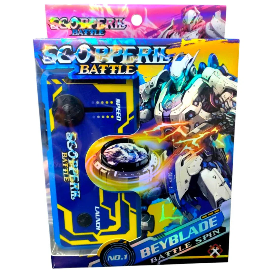 Scopperil Battle Spinning Top Launcher Set with Speed Control & Battle Arena Disc (Bay Blade) | Action Fighting Toy for Kids & Adults