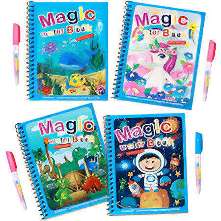 Magic Water Drawing Book for Kids | Reusable Coloring Book with Magic Pen | Perfect for Stationery, Birthday & Return Gifts