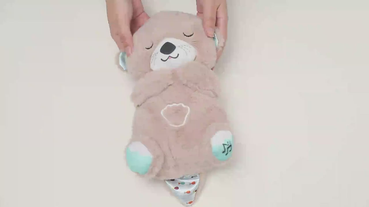 Sleep Breathing Teddy Bear Soft Toy with Light Sound