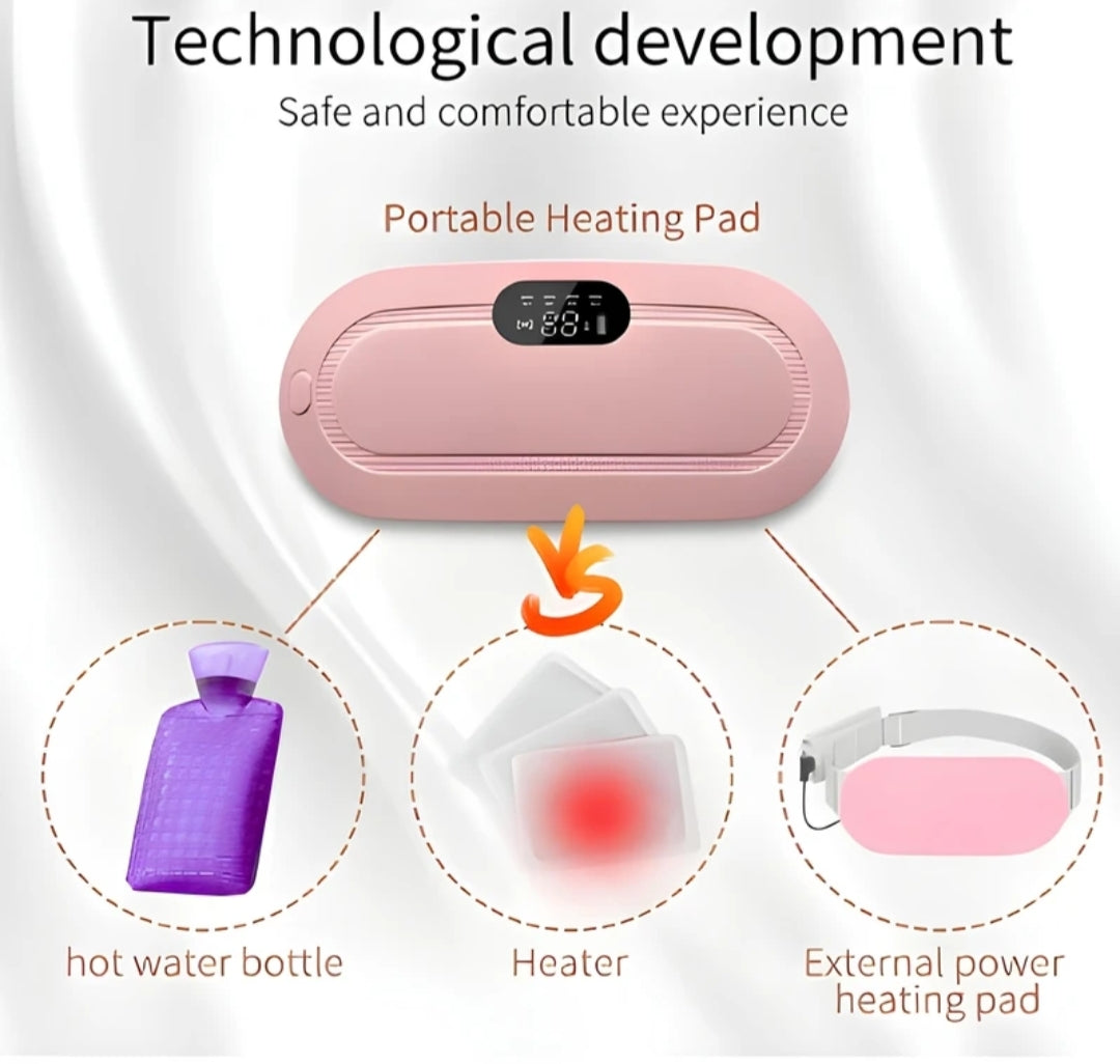 Cordless Heating Pad & Vibrating Massage Belt | 3 Heat Levels & 3 Massage Modes | Fast-Heating Waist Belt for Period Relief & Back Support