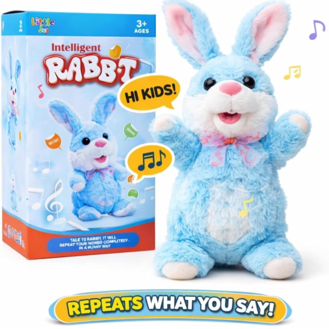 Interactive Talking Rabbit Toy for Kids | Repeating Bunny Plush with Voice Recording, Music & Movement