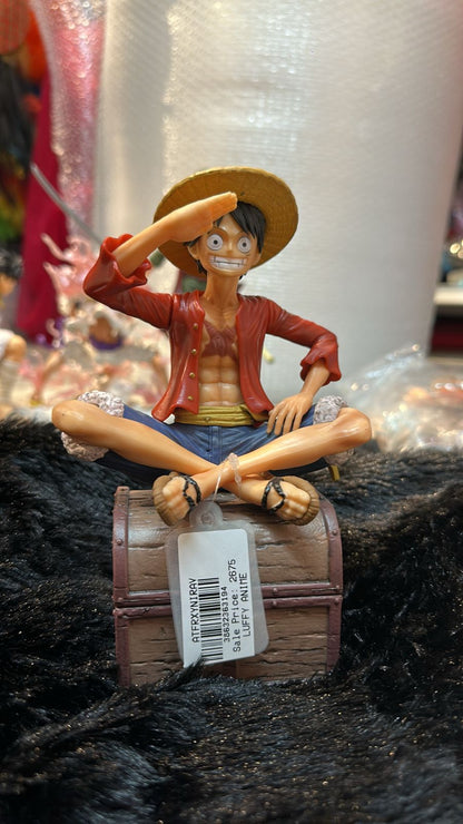 One Piece Monkey D. Luffy Sitting on Treasure Chest Figurine