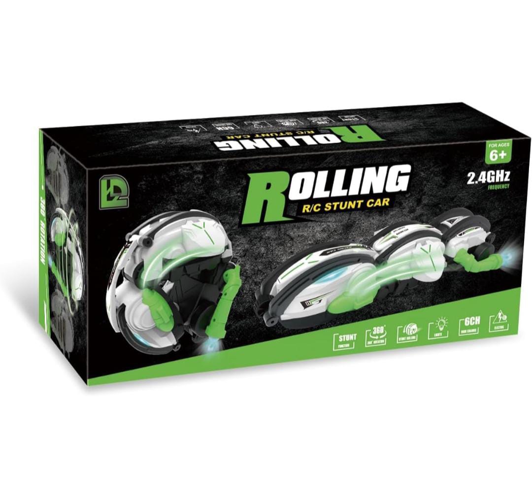 Transforming Stunt RC Car – 2-in-1 Remote Control Racer & Robot with 360° Spins and LED Lights