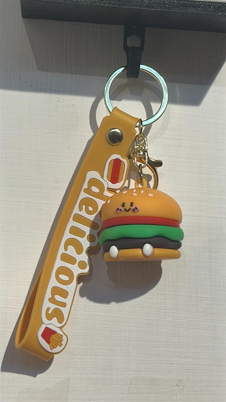 "Delicious Snack Keychain - Cute Fries & Burger Charm"