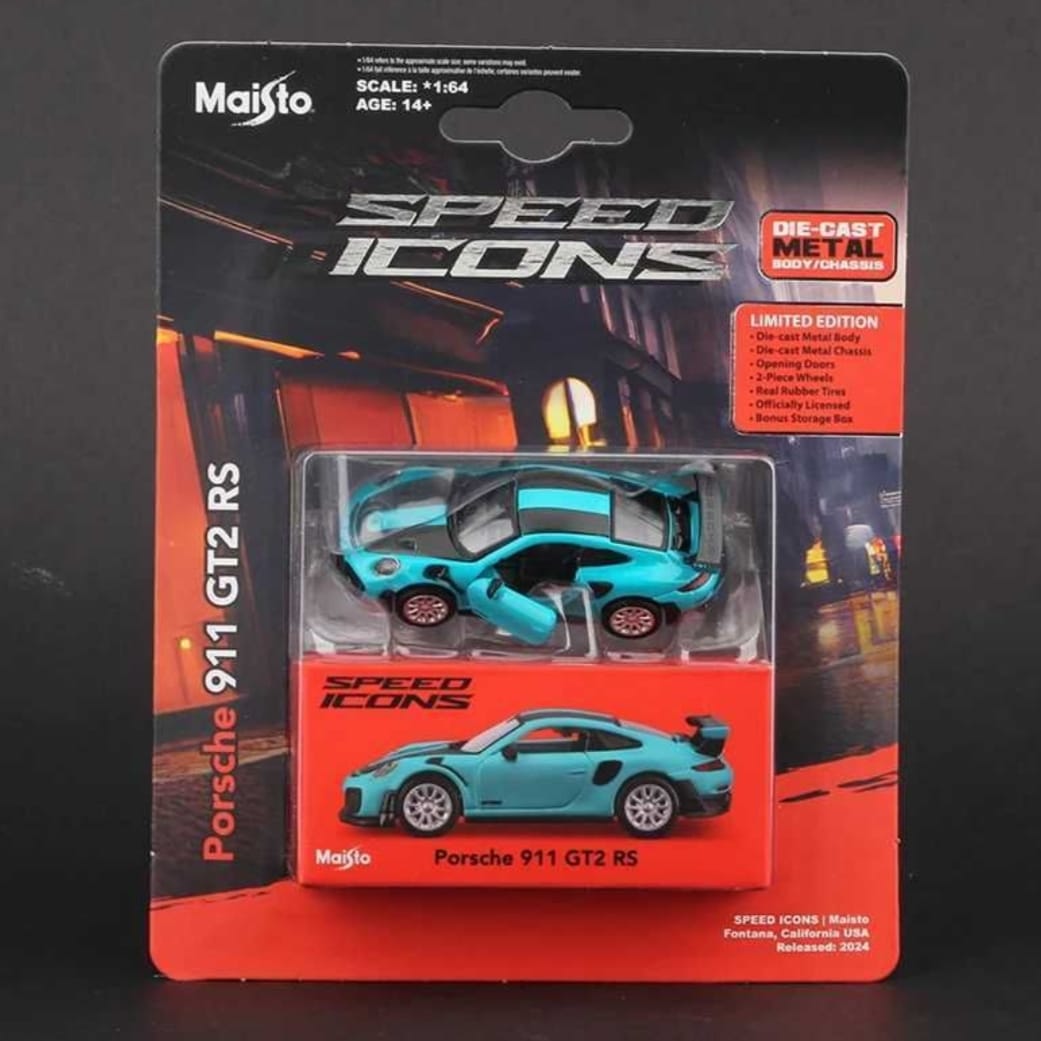 Maisto Speed Icons Porsche 911 GT2 RS Die-Cast Car( Blue)