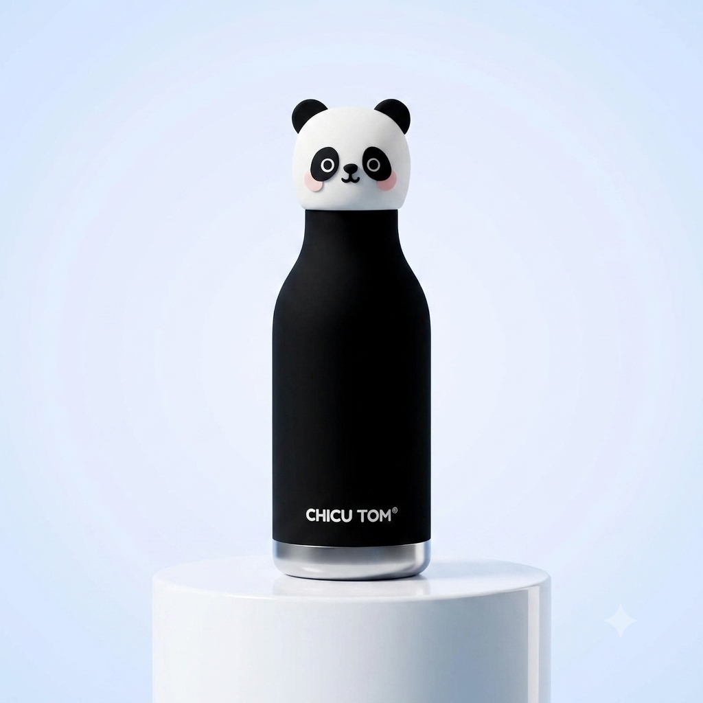 Cute Animal Character Insulated Stainless Steel Water Bottle for Kids & Adults (350ml / Leak-Proof)
