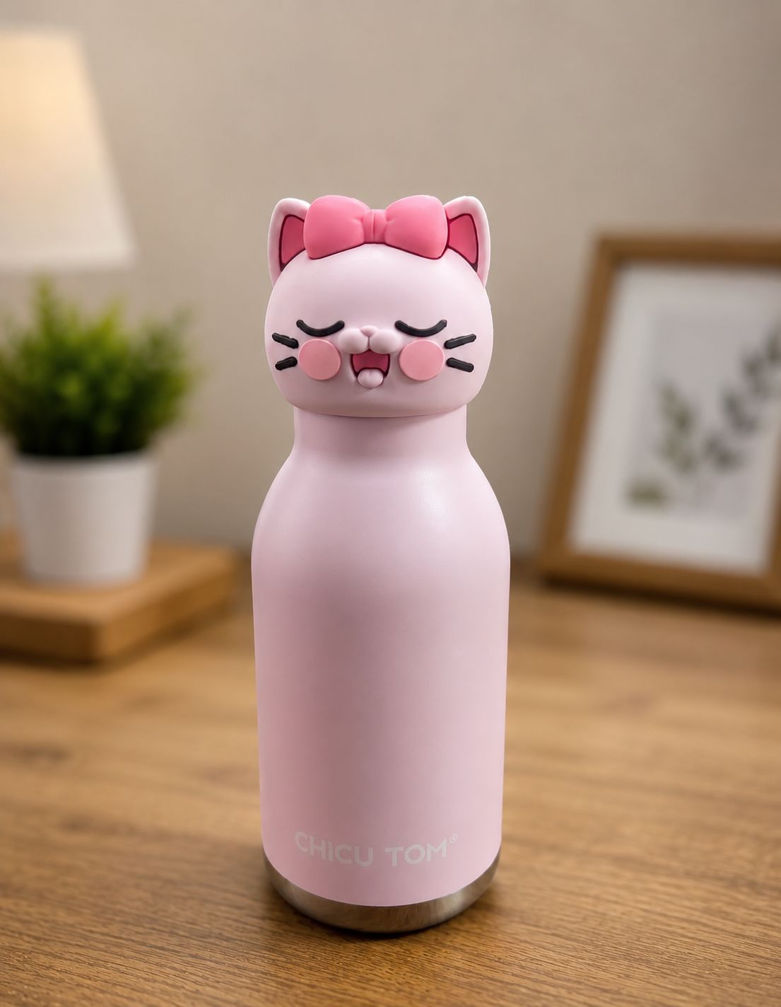 Cute Animal Character Insulated Stainless Steel Water Bottle for Kids & Adults (350ml / Leak-Proof)