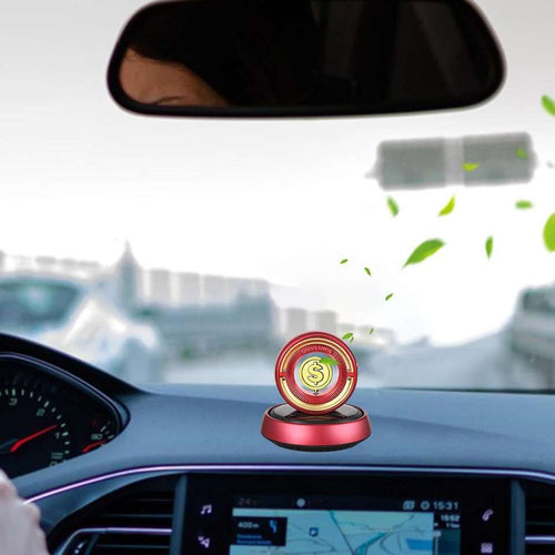 Solar-Powered Rotating "Good Luck" Car Air Freshener & Aromatherapy Diffuser