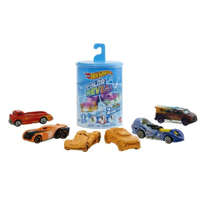 Hot Wheels Cars, Set of 2 Color Reveal Vehicles in 1:64 Scale with Surprise Initial Reveal & Repeat Color-Change Feature in Very Warm & ICY Cold Water (Styles May Vary)
