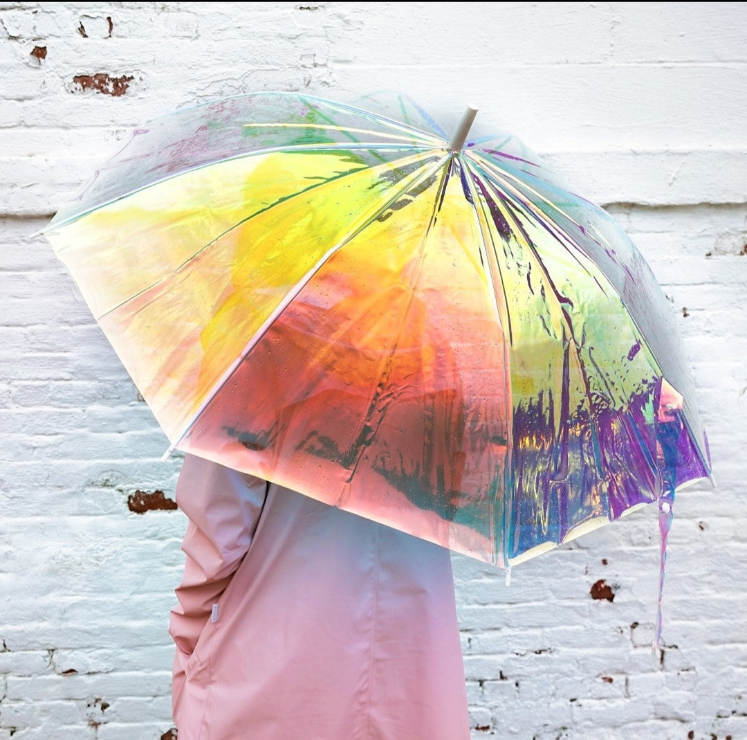 HOLOGRAPHIC UMBRELLA// FOR RAIN LOVERS//