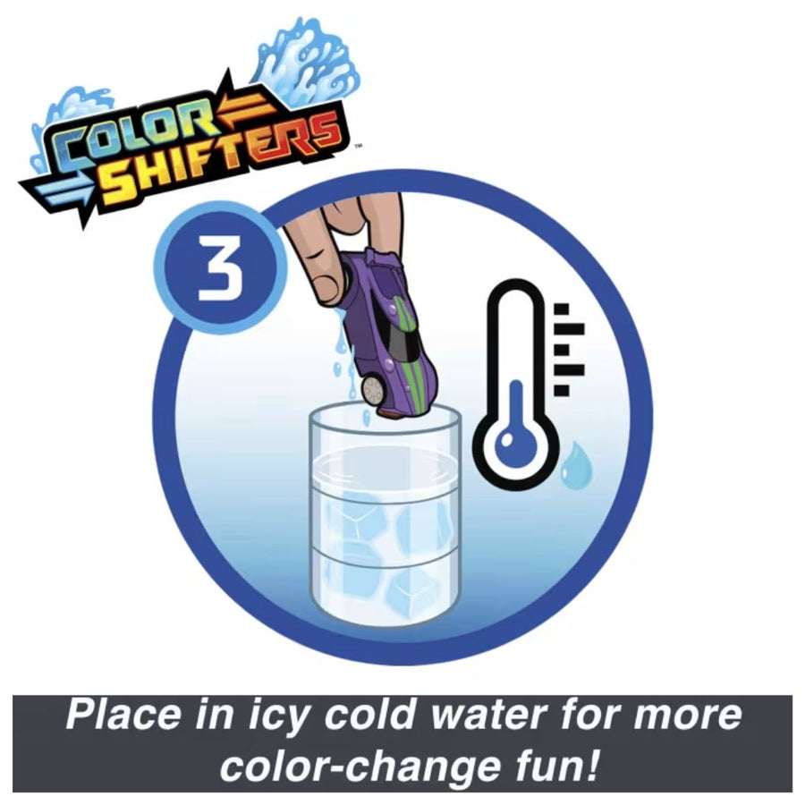 Hot Wheels Cars, Set of 2 Color Reveal Vehicles in 1:64 Scale with Surprise Initial Reveal & Repeat Color-Change Feature in Very Warm & ICY Cold Water (Styles May Vary)