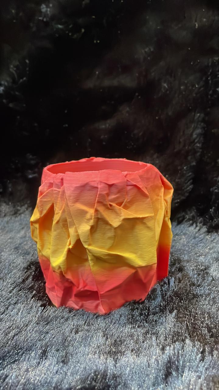 Handcrafted Crinkle Ceramic Vase Set - Pastel Gradient Trio