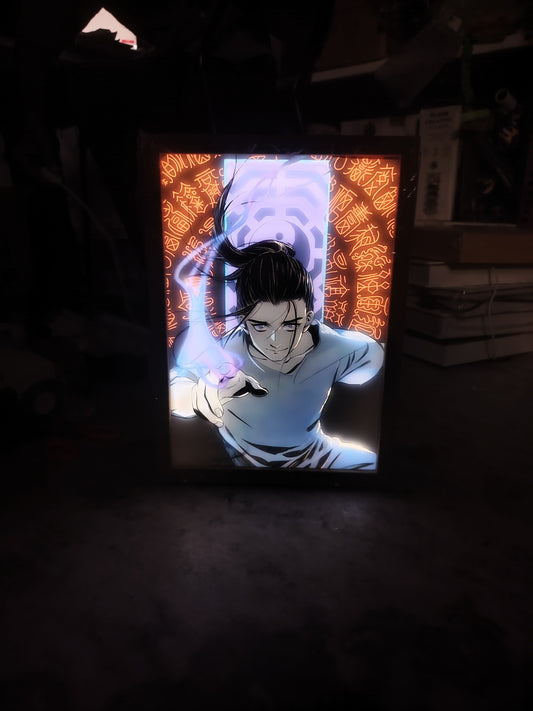 Gojo-Inspired Anime LED Wall Frame – Sorcerer Theme with Spell Circle Glow