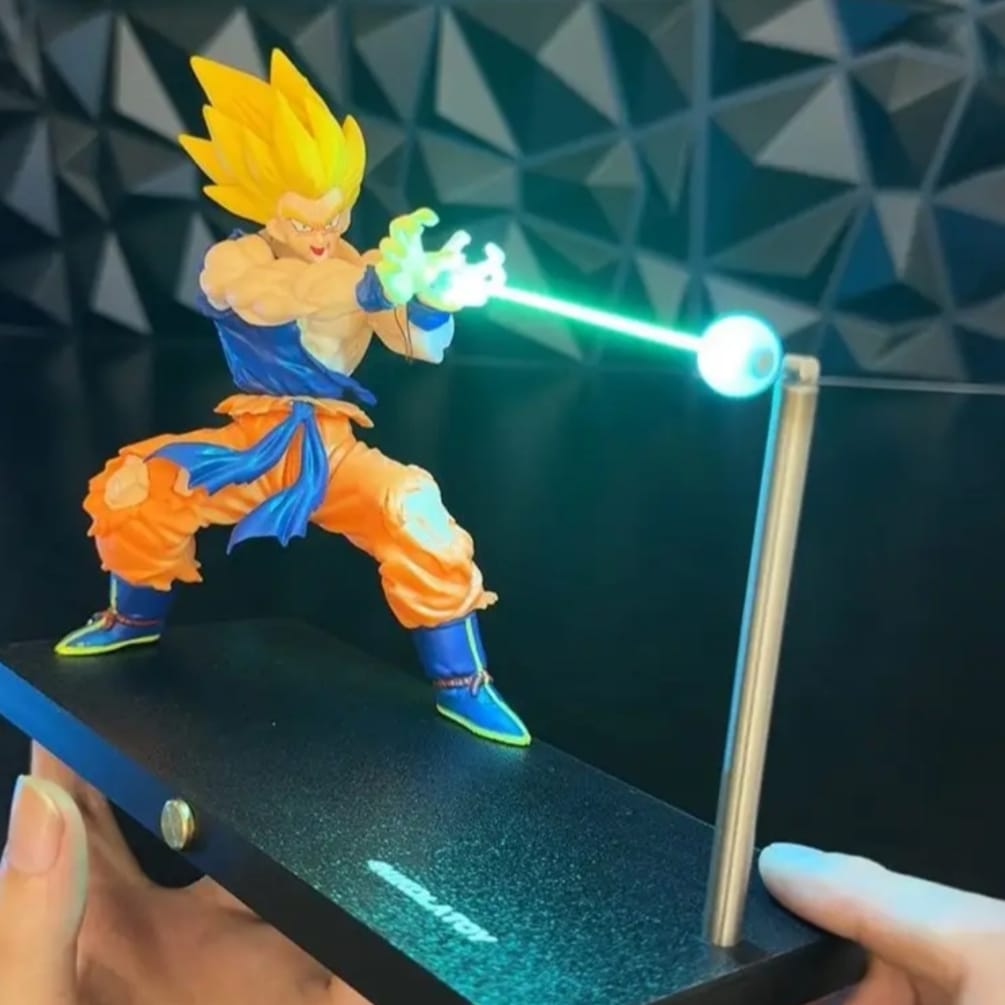 Dragon Ball Z Goku Kamehameha 3D LED Lamp – Super Saiyan Action Figure Light