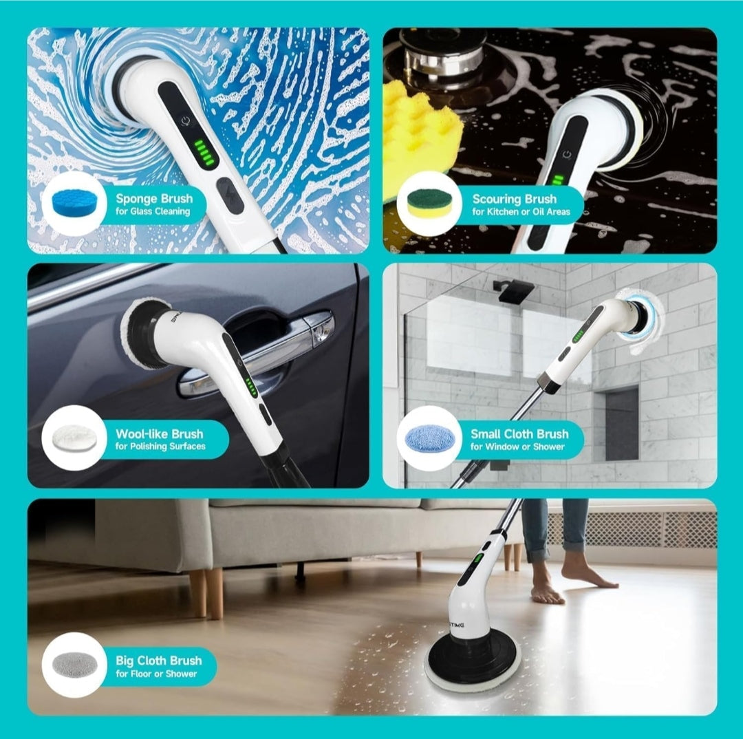 9-in-1 Electric Spin Scrubber | Power Through Stubborn Dirt
