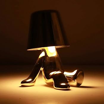 Gold Sitting Figure Table Lamp Touch Control Dimmer LED Type-C Chargeable Modern Decorative Bedside Lamp