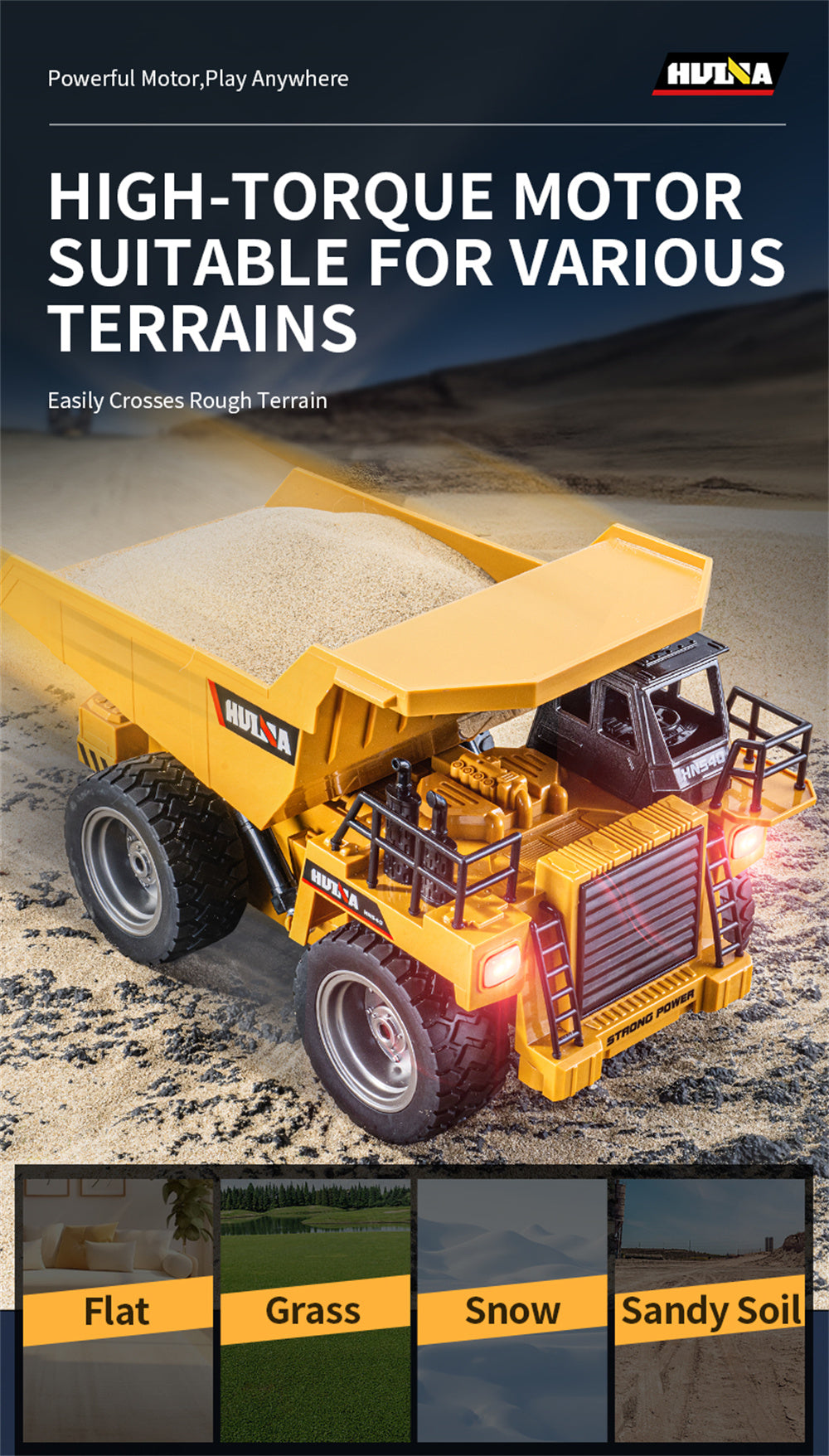 Huina 1534 RC Dump Truck – Heavy Duty 1/18 Scale Construction Model