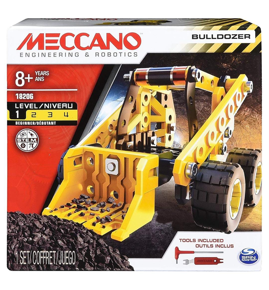 Meccano Bulldozer Building Kit – STEM Construction Set for Kids 8+