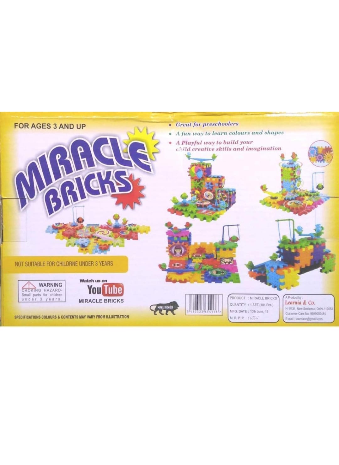 Miracle Bricks - 101 Pieces Educational Building Blocks for Kids