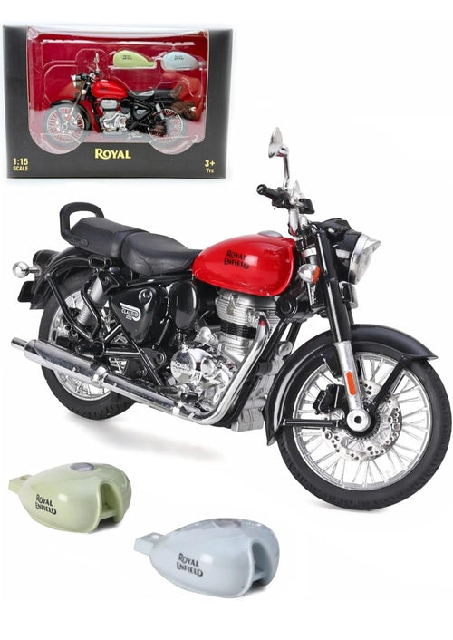 1/15 Royal Scale Model Enfield Motorcycle Toy – Pull Back Action, Detailed Miniature Replica for Collectors and Enthusiasts Bullet Bike Detacheble Parts