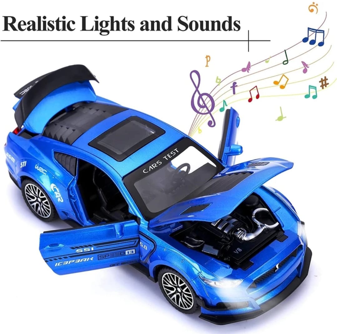 Mustang GT500 DieCast Car – 1:32 Scale | Pull Back | Light & Sound | 3 Colors