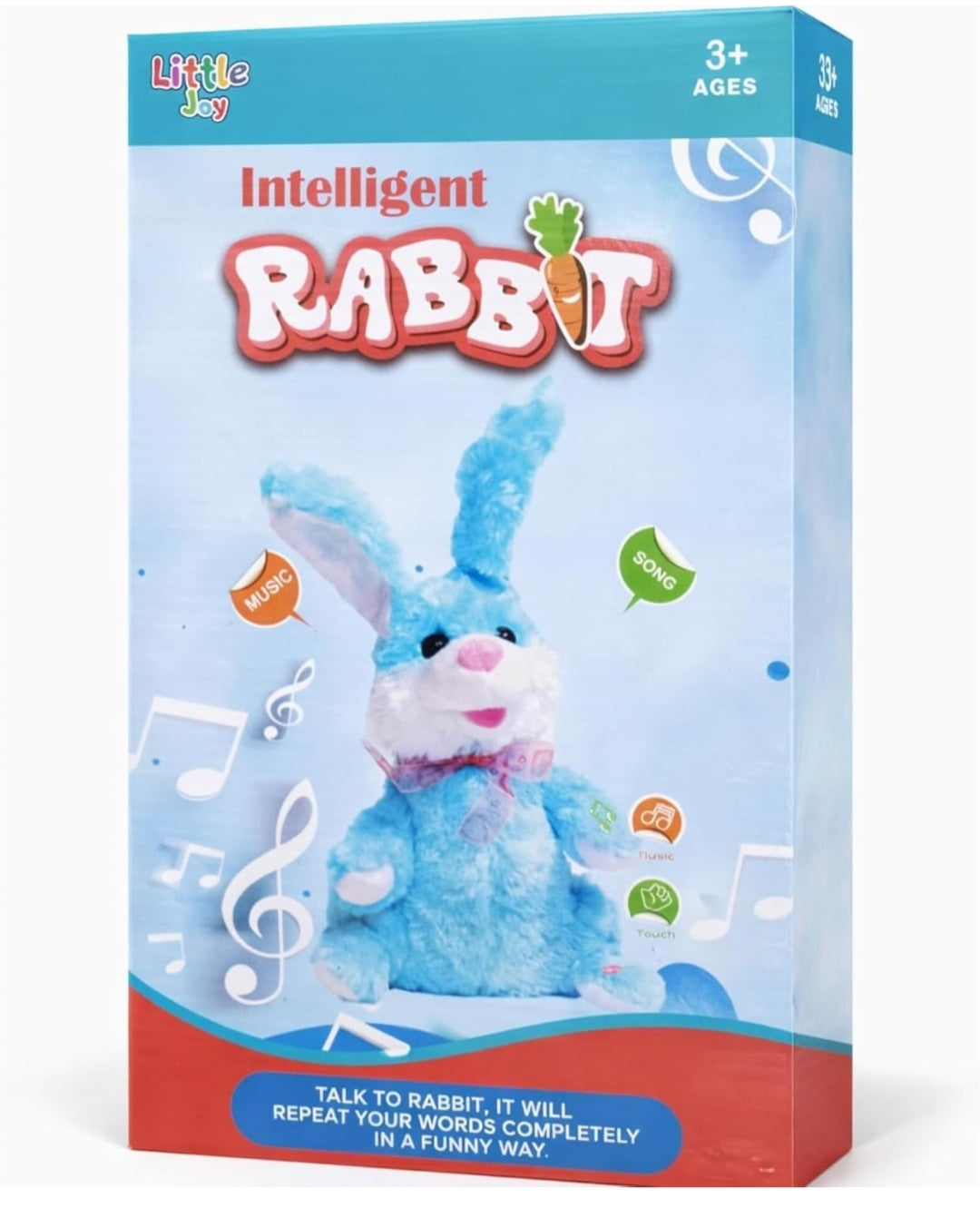 Interactive Talking Rabbit Toy for Kids | Repeating Bunny Plush with Voice Recording, Music & Movement