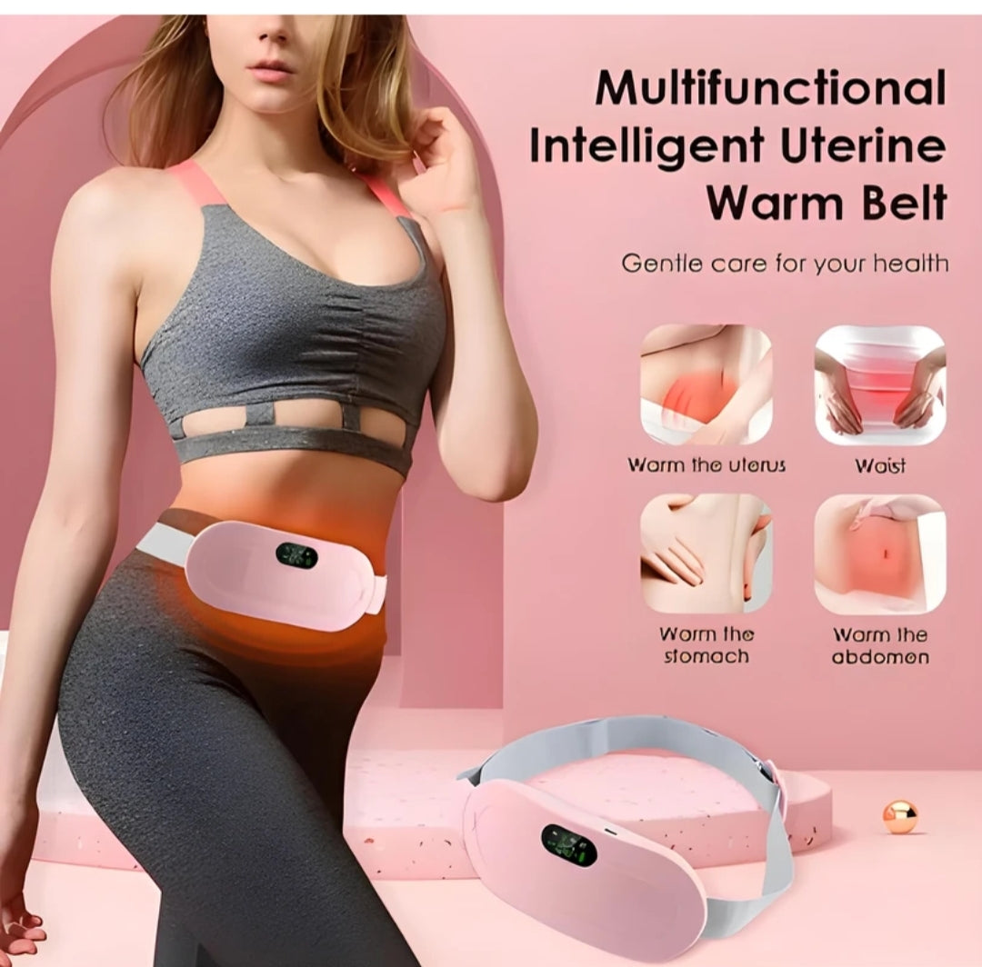 Cordless Heating Pad & Vibrating Massage Belt | 3 Heat Levels & 3 Massage Modes | Fast-Heating Waist Belt for Period Relief & Back Support