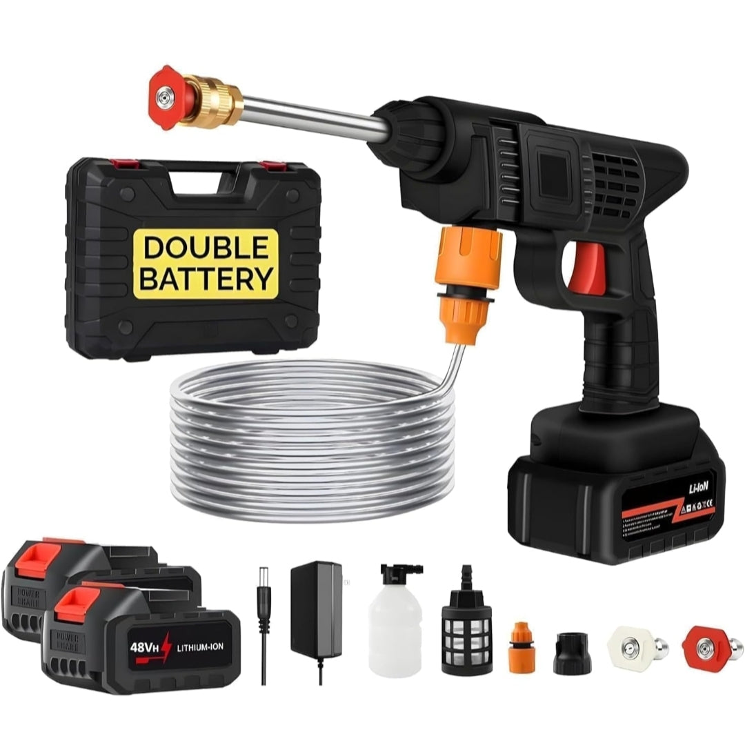 Cordless Portable Wireless Pressure Washer Gun 48V 12000mah High Pressure Water Gun for Car Wash Bike Washing Cleaning| Adjustable Nozzle and 5M Hose Pipe
