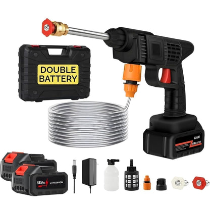 Cordless Portable Wireless Pressure Washer Gun 48V 12000mah High Pressure Water Gun for Car Wash Bike Washing Cleaning| Adjustable Nozzle and 5M Hose Pipe