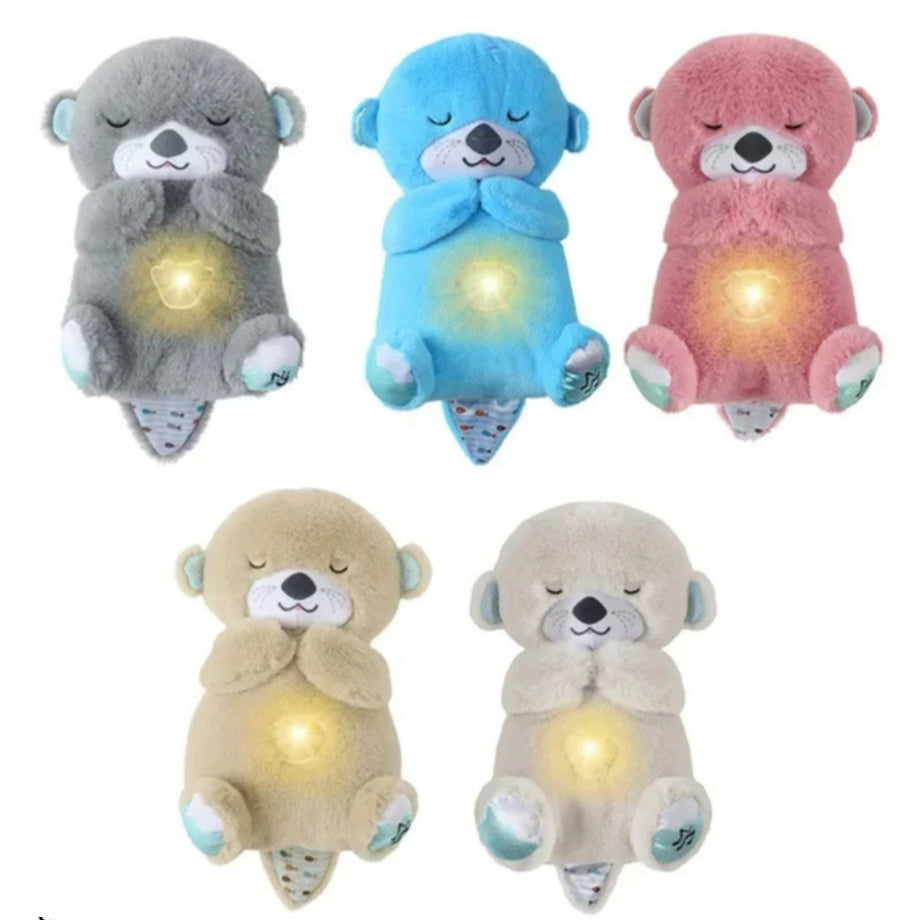 Sleep Breathing Teddy Bear Soft Toy with Light Sound