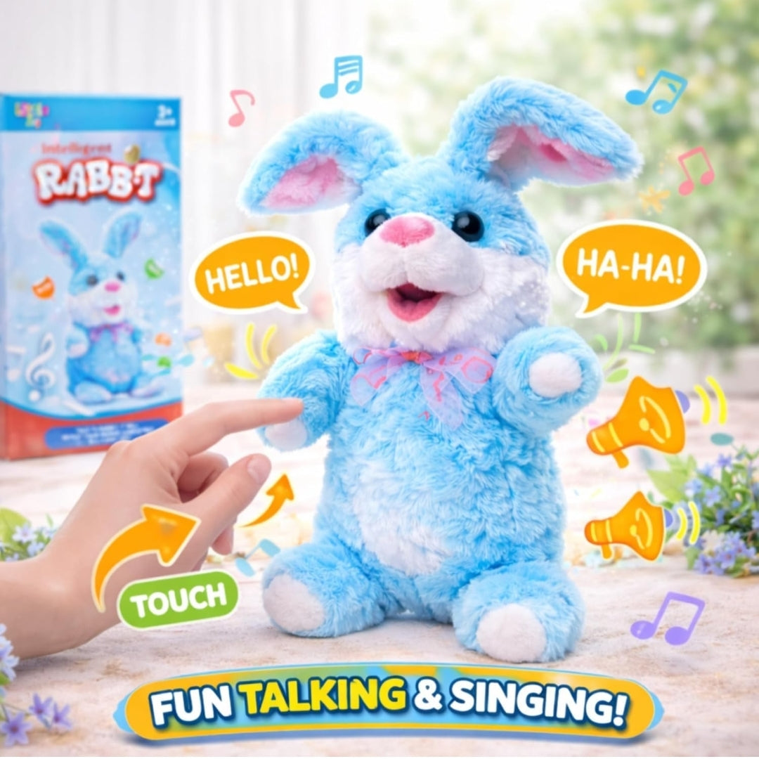 Interactive Talking Rabbit Toy for Kids | Repeating Bunny Plush with Voice Recording, Music & Movement