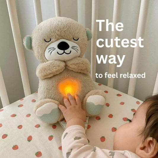 Sleep Breathing Teddy Bear Soft Toy with Light Sound