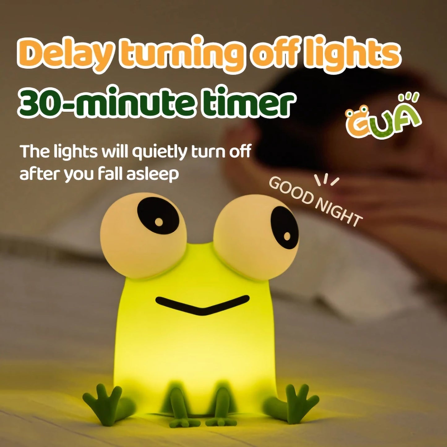 2-in-1 Little Frog Silicone Night Light & Phone Holder