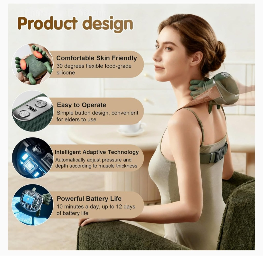 2-in-1 Full Body & Scalp Electric Massager Combo